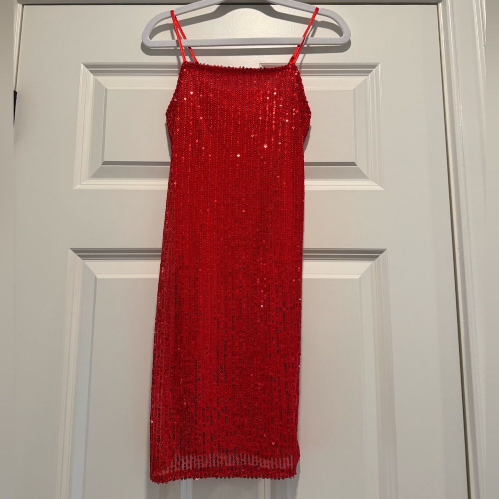 GIRLS size 8 red sequin dress